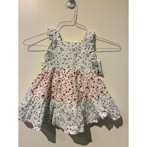 NWT OshKosh B'gosh Red, White & Blue Floral‎ Dress - 18M